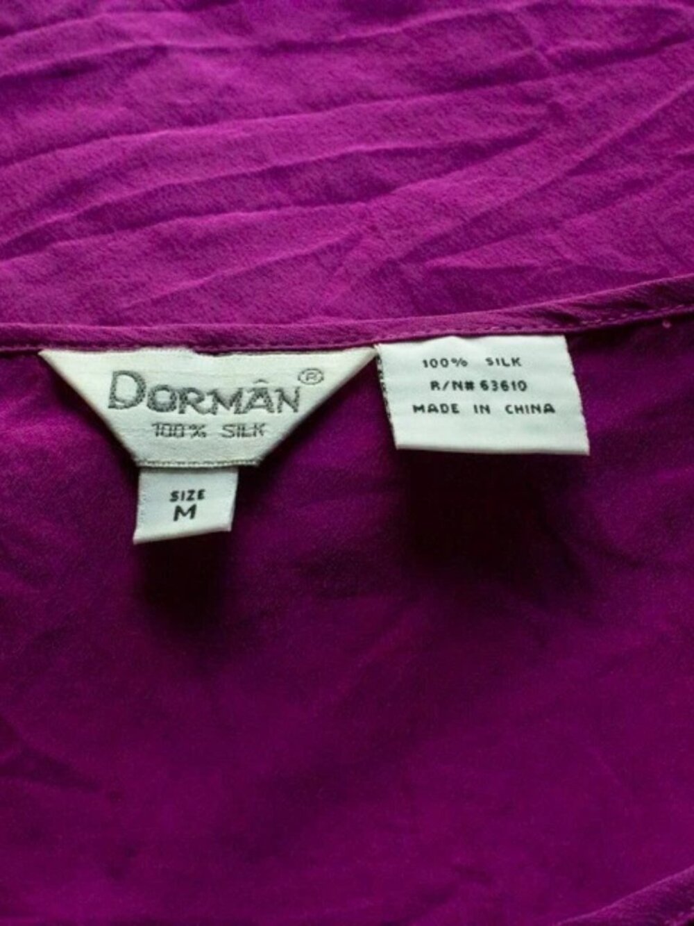 VTG Dorman 100% Silk Fushia Tank Top Minimalist Sz M Slip Layering Quiet Luxury - Picture 3 of 3